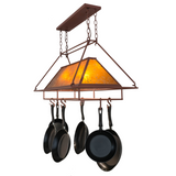Close side view of Mission Prime pot rack showing mica panel glow.