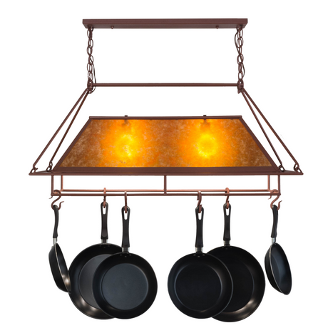 Front view of Mission Prime pot rack with glowing mica diffuser.
