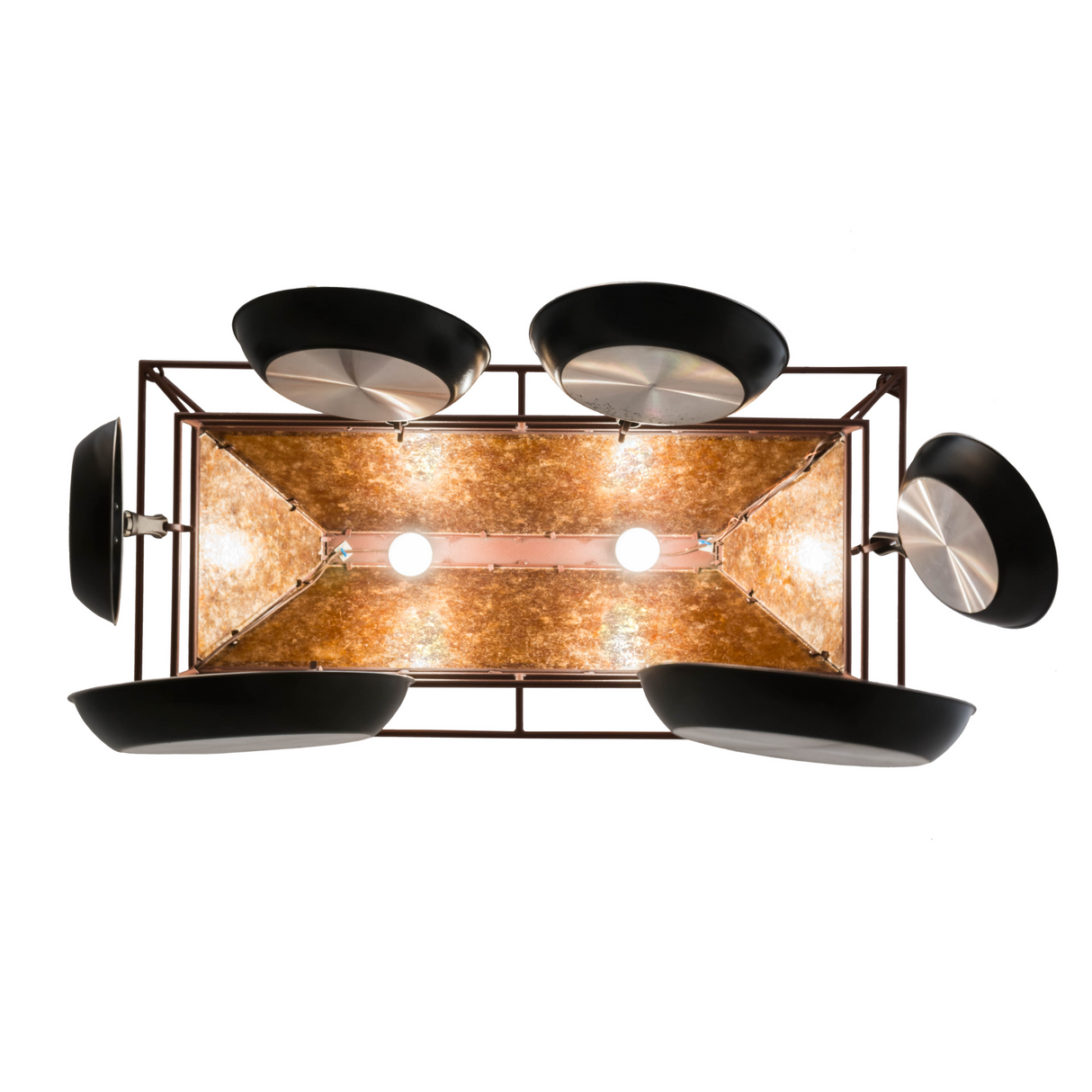 Top-down view of Mission Prime pot rack with visible bulbs.