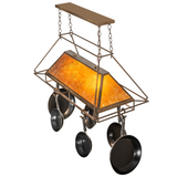 Overhead view of Mission Prime pot rack with hooks and shade.