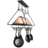 Side profile of Mission Prime 40" chandelier pot rack.
