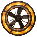 Bottom view of Moose at Dusk Chandel-Air with circular amber illumination.
