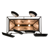 Bottom view showing light bulbs and mica diffuser.
