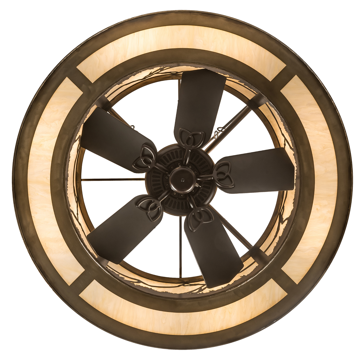 Bottom view of Mountain Range Chandel-Air with fan and light ring.