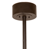 Close-up of ceiling canopy and downrod in oil rubbed bronze finish.