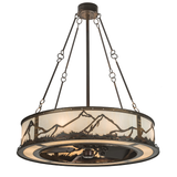 Lit angled view of 44" Wide Mountain Range Chandel-Air.