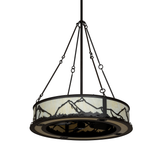 Unlit angle view showing intricate mountain cutouts and creamy Idalight panels.