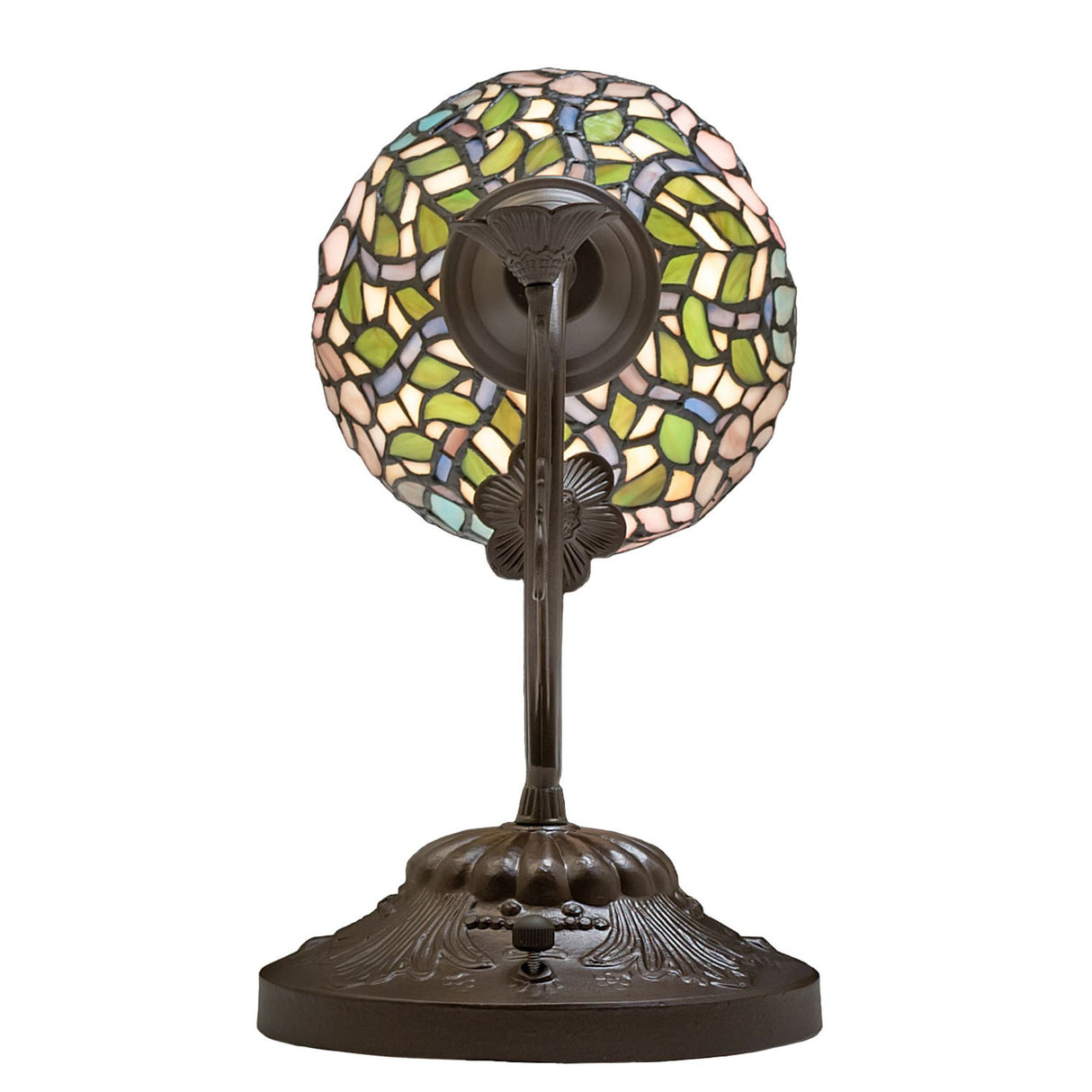 Rear view of the Wisteria wall sconce showing the backplate design.