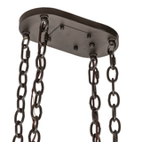 Ceiling mount and chain detail of Neo 2-light pot rack.