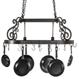 Neo 2 Light Pot Rack chandelier in oil rubbed bronze, front view.