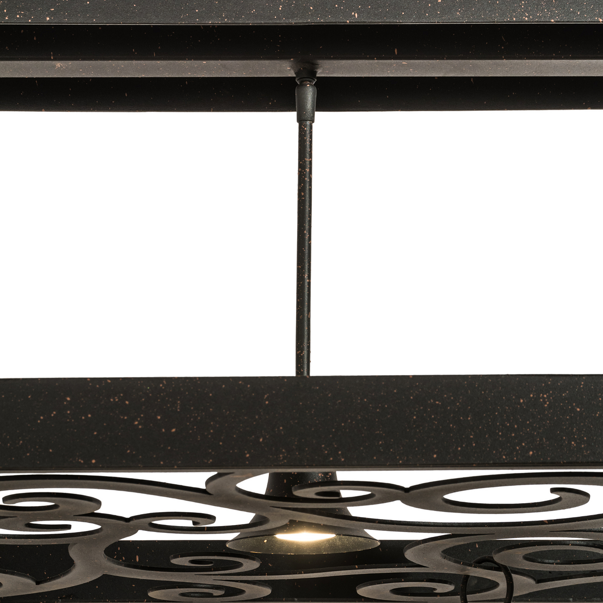 Close-up of one of the three integrated downlights.