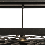 Close-up of one of the three integrated downlights.