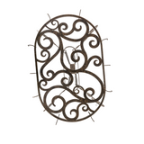 Bottom view highlighting scrollwork top and hook arrangement.