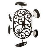 Bottom view showing detailed scroll pattern and hooks.