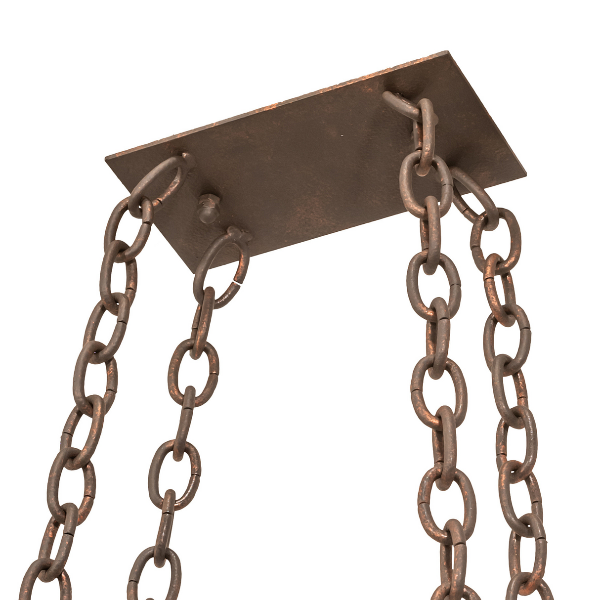 Ceiling chain mount detail of 38" Neo pot rack.