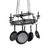 Front profile of Neo chandelier pot rack unlit.