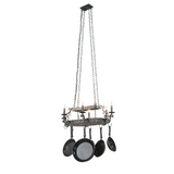 Full length view of Neo 6 light chandelier with hanging chains.
