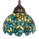 Close-up of the intricate glass pattern on the Nightfall Wisteria Mini Pendant.
