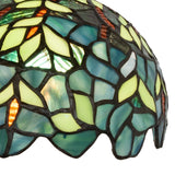 Closeup of the Nightfall Wisteria mini pendant shade, emphasizing glass pattern.