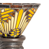 Closeup of the stained glass shade on the Nuevo Mission Mini Lamp.