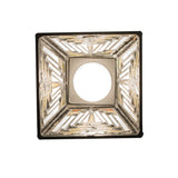 Bottom view showing stained glass patterns of Nuevo Mission pendant.