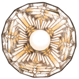 Bottom view of the Nuevo Mission mini pendant revealing its vibrant stained glass pattern.