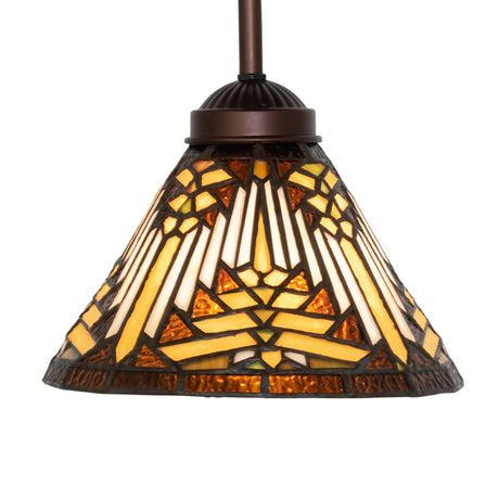 A front view of the Nuevo Mission mini pendant with a mahogany bronze finish.
