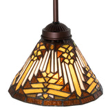 Top view of the Nuevo Mission mini pendant with intricate stained glass artwork.