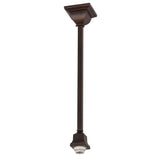Ceiling mount detail of Nuevo Mission pendant with bronze finish.