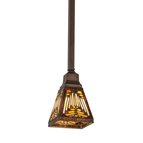 Warm earth-toned Nuevo Mission mini pendant in primary view with intricate design.