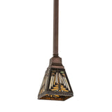 Side view of Nuevo Mission mini pendant with warm bronze finish.