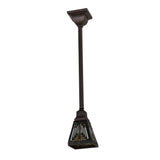 Nuevo Mission mini pendant with unlit stained glass shade.