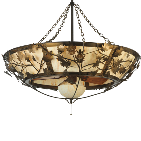 Angled view showing intricate branch pattern and warm mica shade.