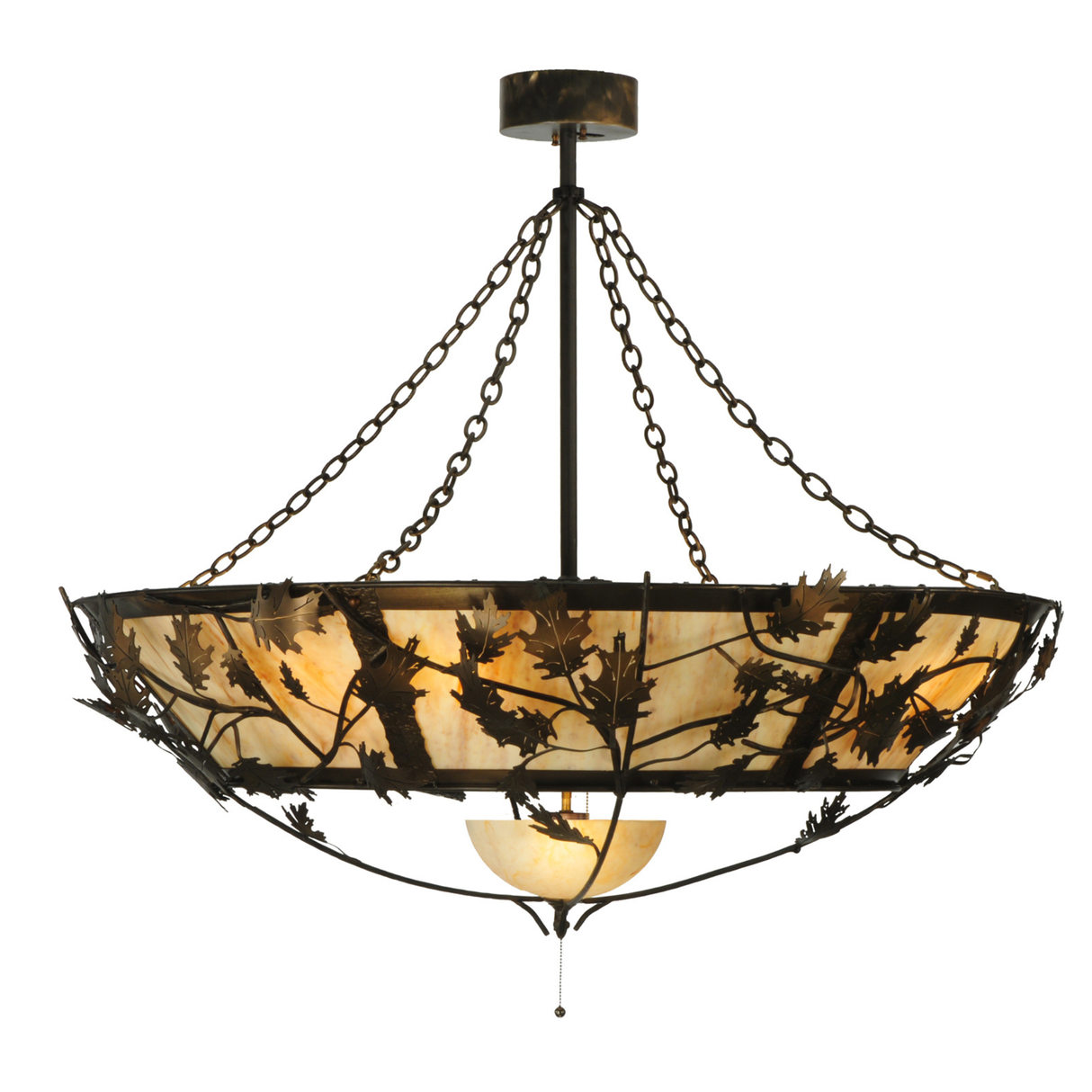 Side view of Oak Branch Chandel-Air with warm amber glow.