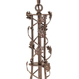 Chain and upper structure detail of the oak leaf chandelier.