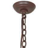 Close-up of the chain and upper mounting detail of chandelier.