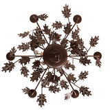 Bottom view showing leaf pattern arrangement around the chandelier base.