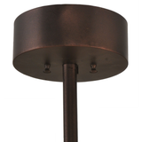 Close-up of bronze canopy and suspension rod detail.