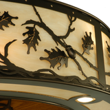 Detail of oak leaf and acorn metal pattern on diffuser.