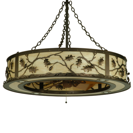 Half-angle unlit view showing bronze frame and light glow.