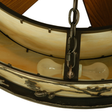 Interior bulb and chain detail of Oak Leaf & Acorn Chandel-Air.