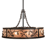 Side lit view highlighting oak leaf and acorn detailing on diffuser.