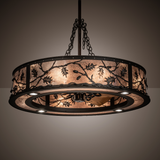 Oak Leaf & Acorn Chandel-Air softly glowing in ambient room light.