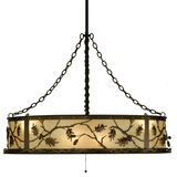 Side view highlighting leaf and acorn metalwork on diffuser.