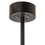 Oak Leaf Chandel-Air canopy and suspension rod in textured black finish.