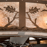 Close-up showing textured Copper Vein metal finish and lighted frame.