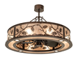 Oak Leaf Chandel-Air chandelier fan in Copper Vein finish, front view.