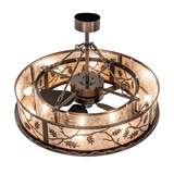 Overhead view showing inner fan and light arrangement of Oak Leaf fixture.