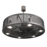 Angled lit view of Paloma Golpe Chandel-Air with bright LED downlights.