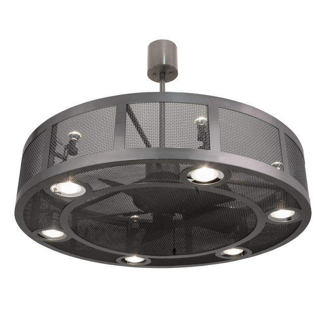 Angled lit view of Paloma Golpe Chandel-Air with bright LED downlights.
